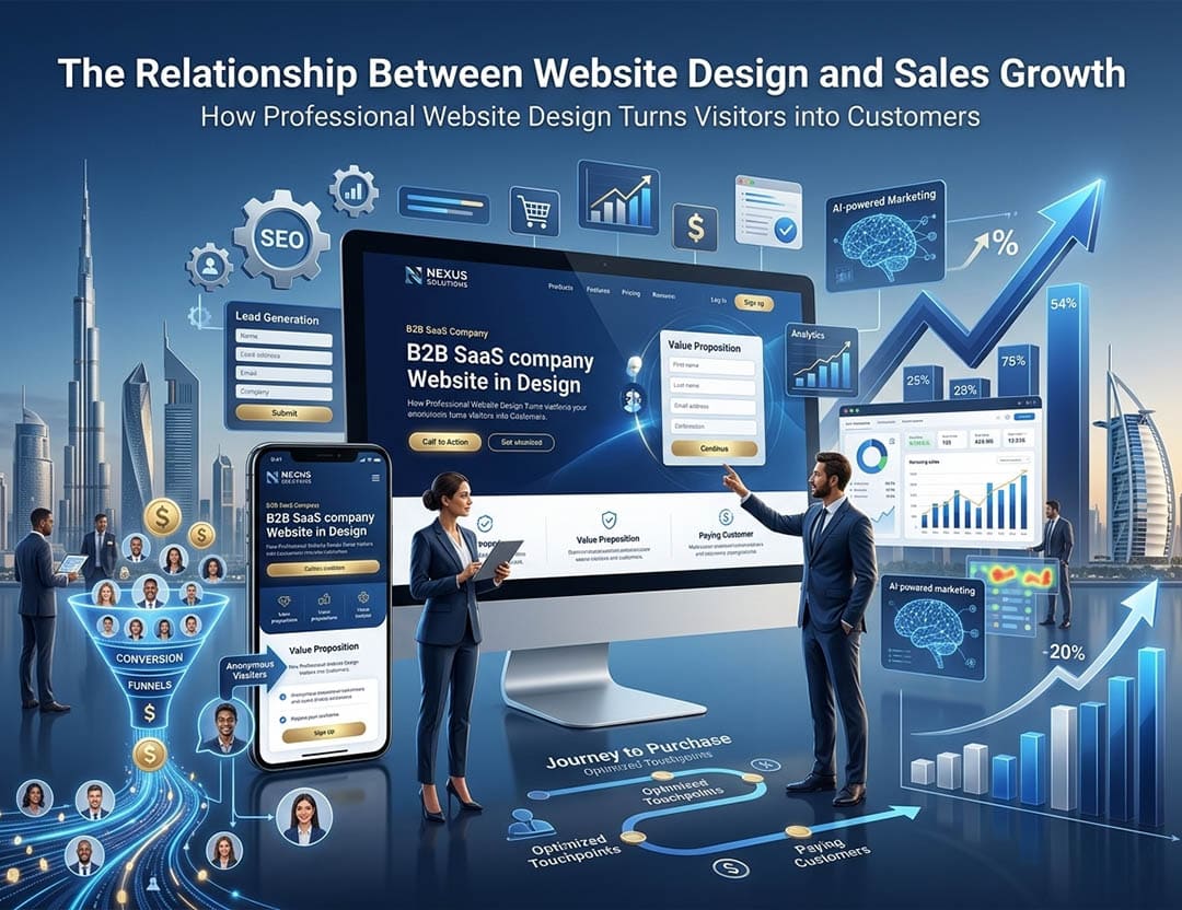 العلاقة بين تصميم الموقع وتحقيق المبيعات | شركة تصميم مواقع في الإمارات